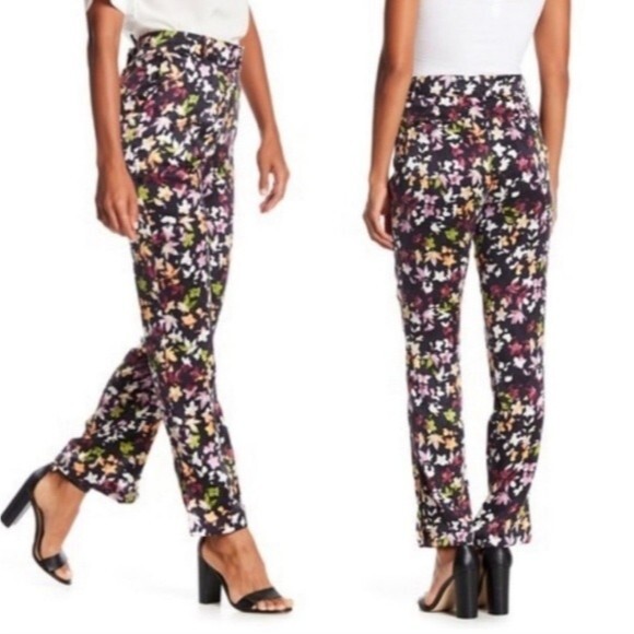 Equipment Florence Silk Trouser Pant High Rise Floral Leaf Straight Leg XL - Picture 15 of 15